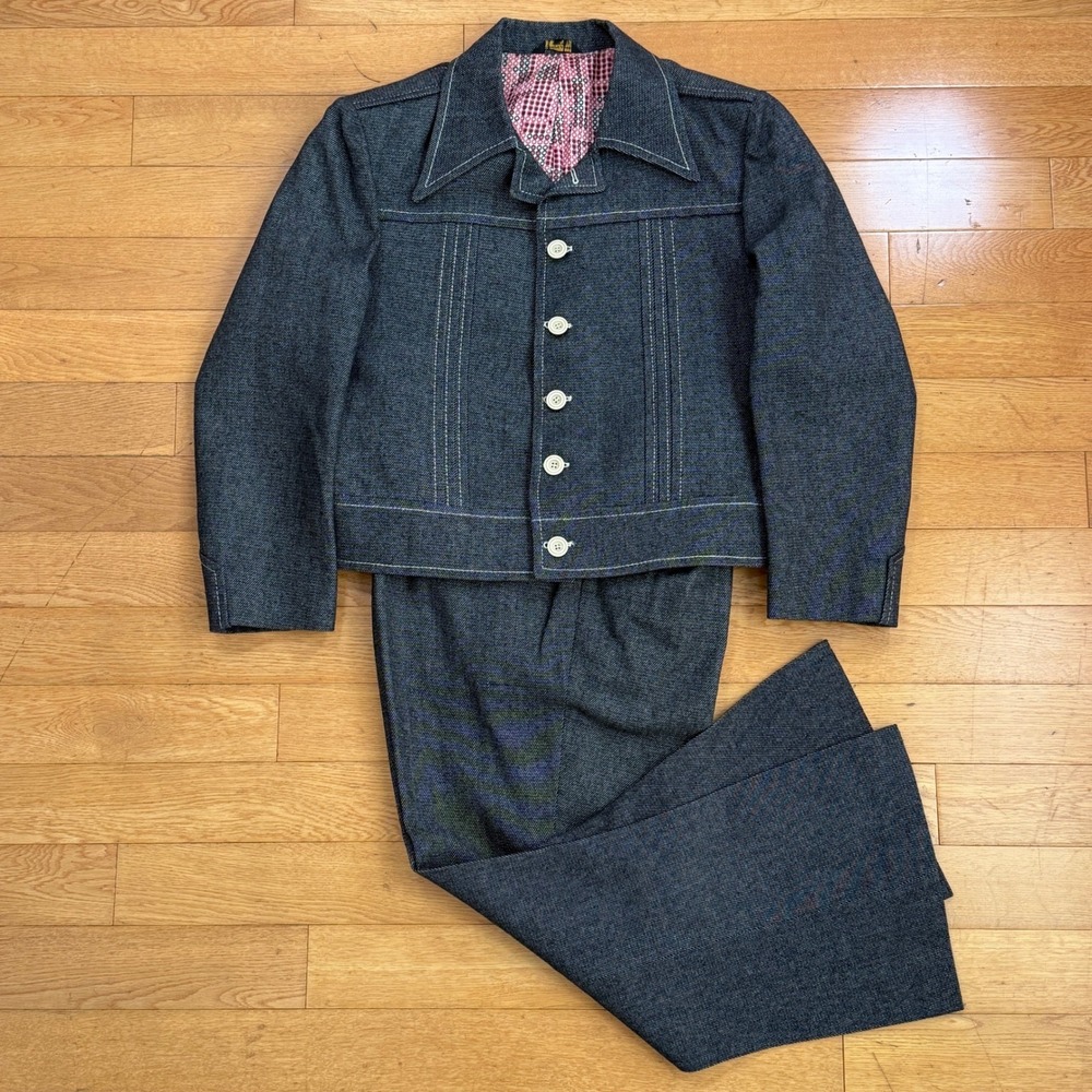 MINT Vintage 1960s Malibu Clothes‎ Mens Custom Denim Jacket and Pants Set